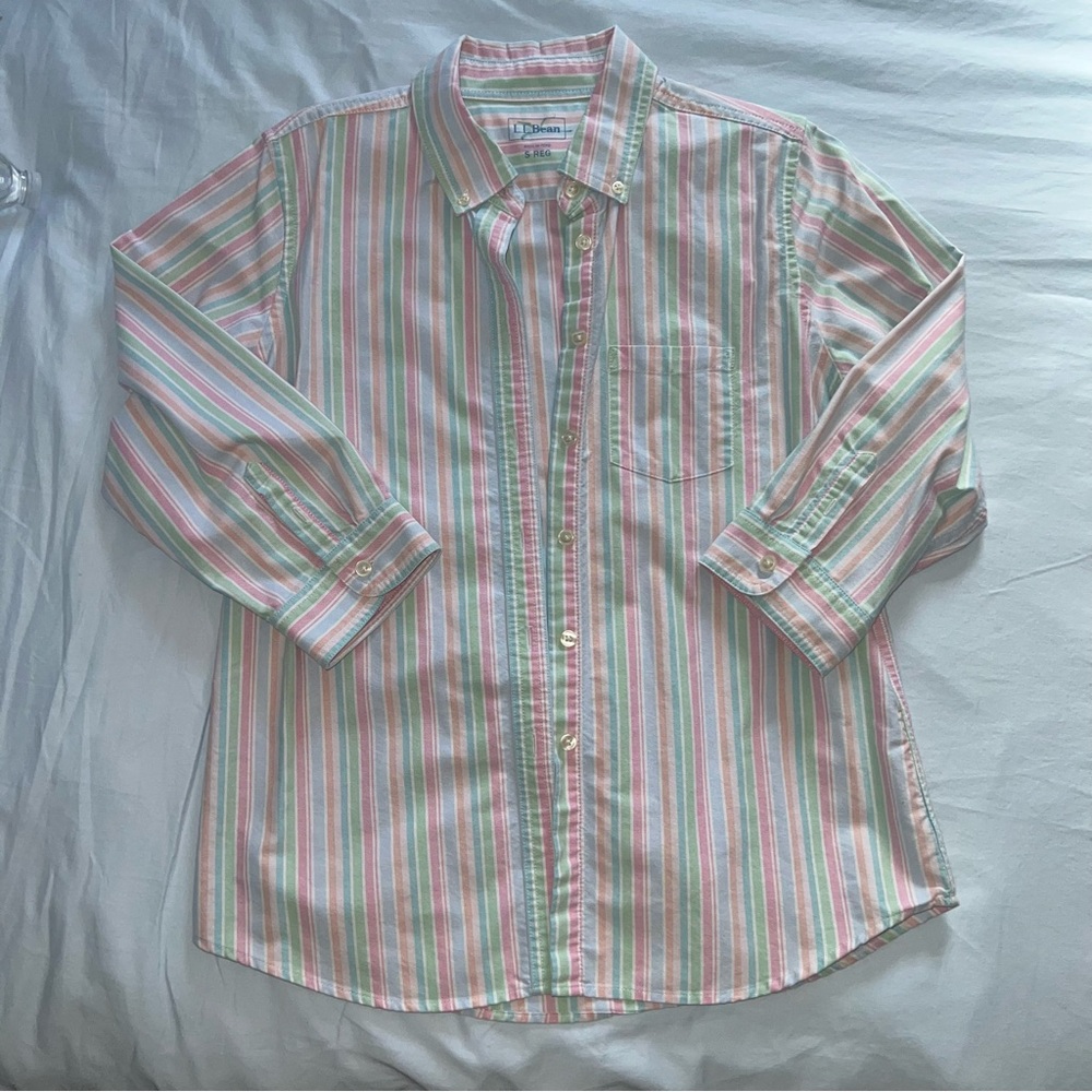 L.L. Bean Striped Button Up